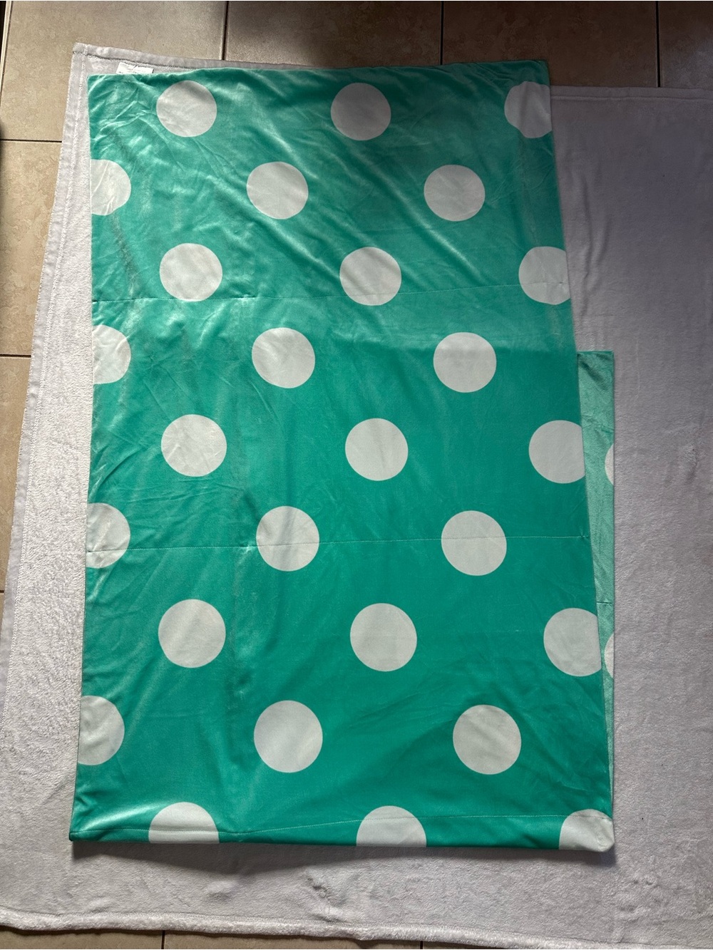 Butterfly Craze Polka Dot Floor Lounger Seat Cover Aqua White